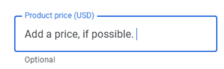 An example of how to add a product price in GBP